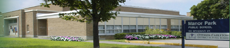 picture of the front of manor park public school